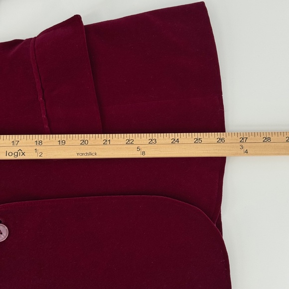 Vtg Mulberry Street Velvet Blazer Size 9/10 Wine Berry Red Holiday Party Preppy - Picture 11 of 15